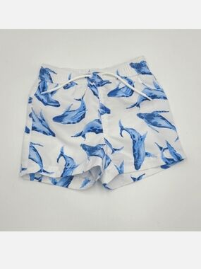 Janie and Jack baby boy whale print swim trunks size 6-12 months